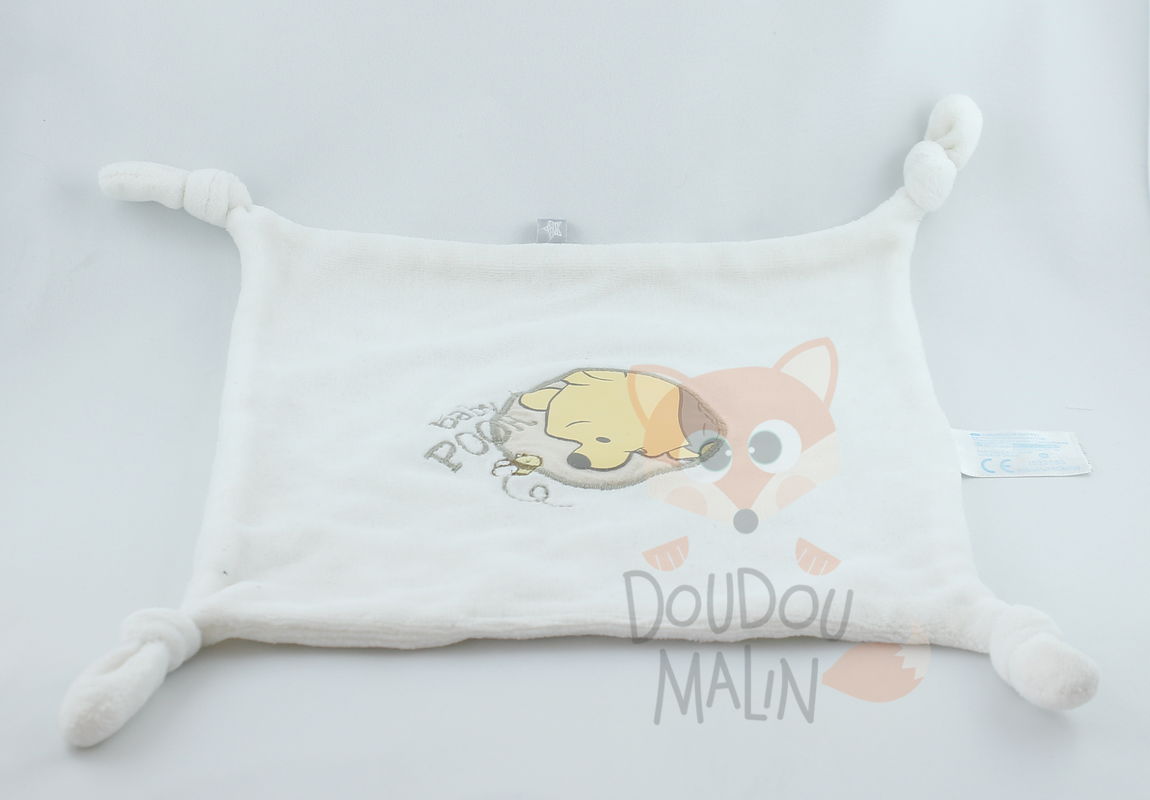  baby comforter winnie pooh white yellow bee 